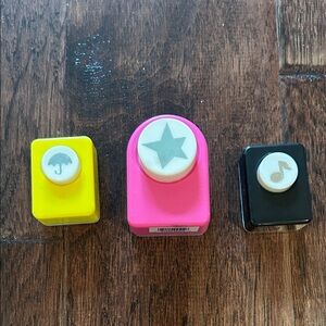 Set of Three Craft Punches - Yellow, Pink, Black